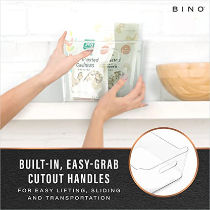 BINO | Plastic Storage Bins, Small - 2 Pack, Clear | THE SOHO COLLECTION | Pantry Organizers and Storage Containers Fridge Organizer Bins Kitchen Cabinet Organizer Medicine Cabinet Bin