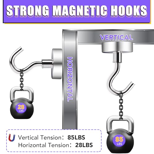 Magnetic Hooks for Cruise Cabins, 85LBS, 12 Pack, Silver | Cruise Essentials 2026, Heavy Duty Magnets Hooks for Refrigerator, Storage, Grill, Hanging and Kitchen