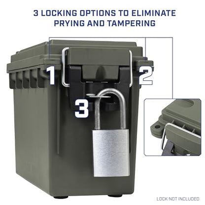 12626 Ammo Storage Box, Stackable .30 Cal Field Bo... (Green | Plastic)