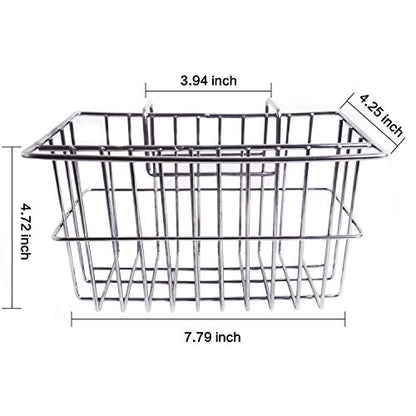 Kitchen Sponge Holder, Dish Brush Holder, Slim Sink Organization/Draining Basket/Liquid Drainer/Water Trough Rack, Kitchen Essential Tools, 304-Stainless Steel (Silver)