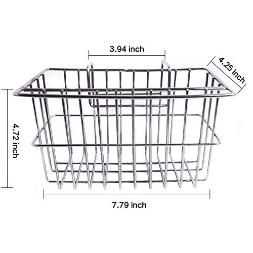 Kitchen Sponge Holder, Dish Brush Holder, Slim Sink Organization/Draining Basket/Liquid Drainer/Water Trough Rack, Kitchen Essential Tools, 304-Stainless Steel (Silver)