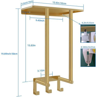 Gold Towel Rack with Shelf, Bethom Bath Towel Storage for Bathroom, Stainless Steel, 3 Hooks Towel Racks for Small Bathroom Wall Mounted