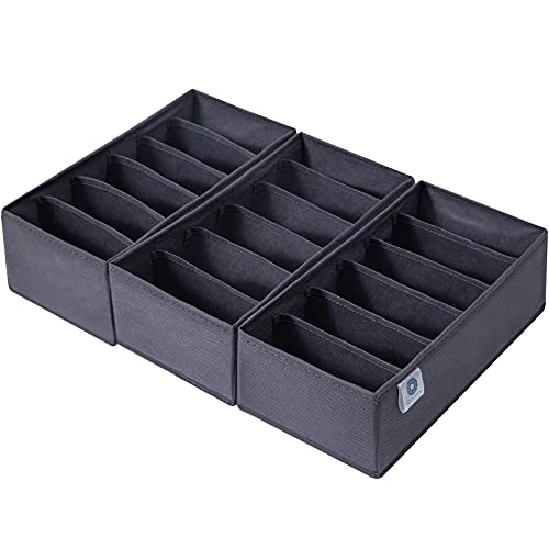 3 Pack Sock Underwear Drawer Organizer Dividers, N...