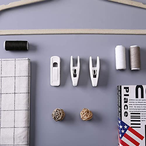 Velvet Hangers Clips, Pants Hangers Velvet Clips(40pc, White) | Strong Finger Clips Perfect for Thin Velvet Hangers