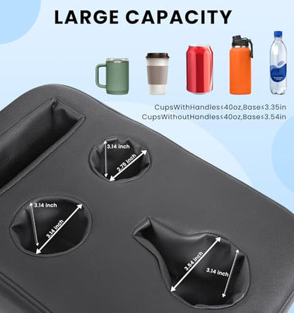 Sinvanho Car Cup Holder, Back Seat Cup Holder for Car Organizer | PU Leather Couch Sofa Bed Cup Holder Expander Tray, Boat Tray, Trucks, Minivans,SUVs,RVs,Vehicles,Holds Drinks,Remote,Snacks