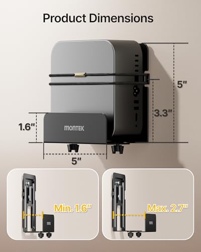 monTEK Adjustable Cable Box Wall Mount up to 11 LBS, Wide | Small Devices Wall Mount, Modem Mount, For WiFi Router, DVD Player, Mini PC, Game Consoles & Streaming Media Devices