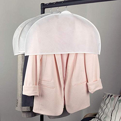 HANGERWORLD Breathable Shoulder Covers Clothes Dust Protectors for Closet Storage (10 Pack, White)