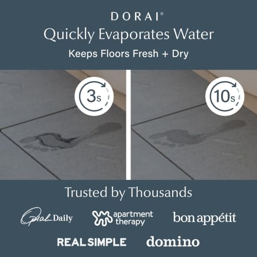 Dorai Home Stone Bath Mat for Bathroom | Quick-Drying Diatomaceous Earth Shower Mat, Non-Slip Natural Stone Modern Bathroom Rugs, Customizable Design | Slate, Large - 32.1" x 22.8" x 0.6"
