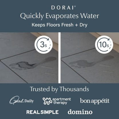 Dorai Home Stone Bath Mat for Bathroom | Quick-Drying Diatomaceous Earth Shower Mat, Non-Slip Natural Stone Modern Bathroom Rugs, Customizable Design | Slate, Large - 32.1" x 22.8" x 0.6"