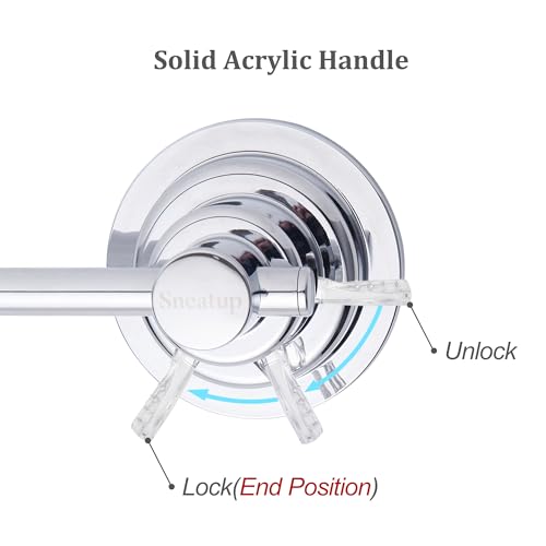 Sneatup Suction Cup Extendable 17-29" Stainless Steel Towel Bar (Chrome Plating)