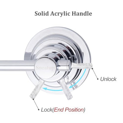 Sneatup Suction Cup Extendable 17-29" Stainless Steel Towel Bar (Chrome Plating)