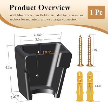 1 Pcs Wall Mount Vacuum Holder/Docking Station with Screws, Fits Bissell | Groove Design, Prevents It From Falling, Save Space and Reduce Clutter, Quality Material, Easy to Install, Strong Durability