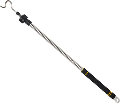 Clothes Hanger Reaching Hook Telescopic Adjustment clothes hook pole Light and can Extend from 37" to 65" with 4.7 "Hook and Sponge Handle.