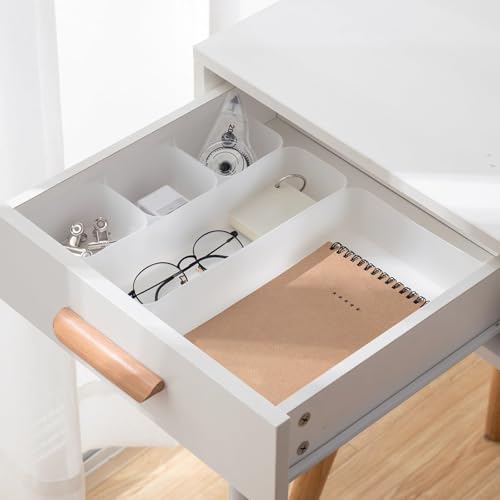 10 Pcs Drawer Organizer Tray Storage Box for Bedroom Dresser Bathroom Kitchen, Frosted