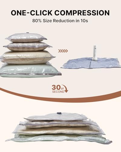 VINTAR 16 Pack Vacuum Seal Bags for Clothing Travel with Wireless Pump | Rechargeable Cordless Pump, Triple-Seal Leak-Proof, 16-Pack 4 Sizes (4J+4L+4M+4S) for Travel Luggage, Suitcase, Home Storage