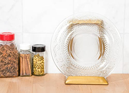 Red Co. 8” Decorative Metal Display Plate Stand and Art Holder Easel in Distressed Gold Finish