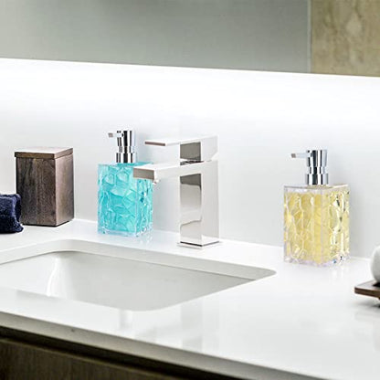 2 Pack Clear Rust Proof Soap Dispenser | Acrylic material for bathroom and kitchen countertops