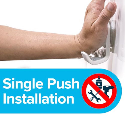 SlipX Solutions Power Lock Suction Cup Shower Hook, Phone Holder, 2 Pack | Quick Tool-Free Installation, Patented Suction Cup, Waterpoof, Rust-Proof, Holds Razor, Loofah, Phone, & More In Shower