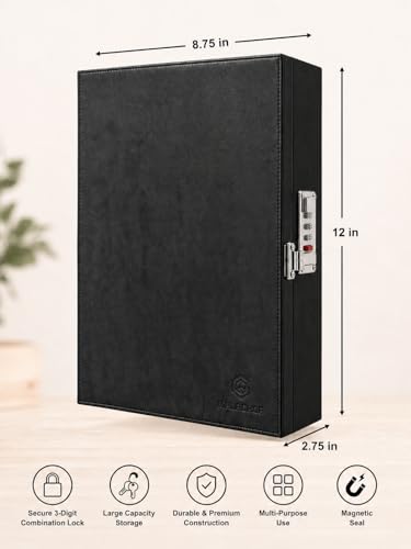 Faraday Key Box, Combination Lock, Signal Blocking, Wall Mount Black | Protects key fobs from relay attacks