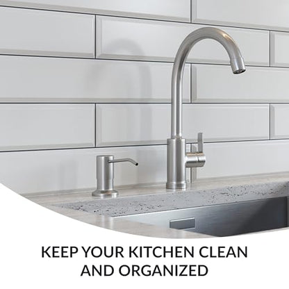 Soap Dispenser for Kitchen Sink(Brushed Nickel),Stainless Steel Countertop Dish Soap Dispenser Pump with 47 '' Extension Tube kit