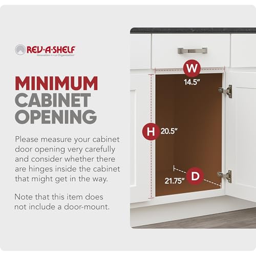 Rev-A-Shelf Double Pullout Garbage Trash Cans for Kitchen Cabinets, 35 Qt | Large Capacity Waste/ Recycling Bins, Heavy Gauge Wire Construction, with Full Extension Slides, Blue/White, RV-18KD-11RC-S