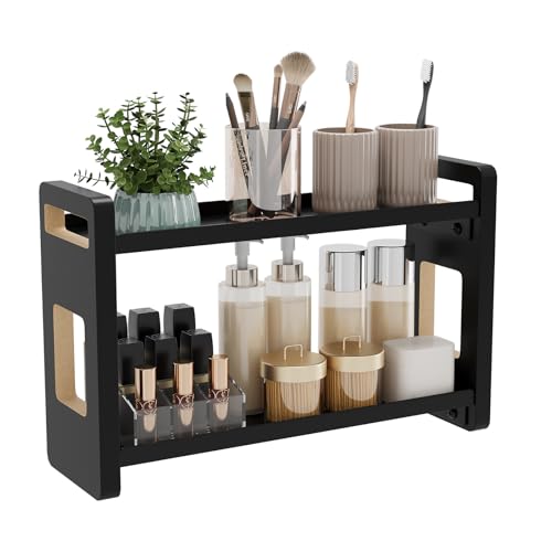Bathroom Counter Organizer, Bathroom Sink Organize... (Black 2 Tier)