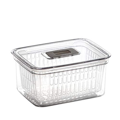 BINO | Produce Saver - 6.8 Cup/1.6L | Fridge Storage Containers for Fruits and Vegetables | Adjustable Air Vent, Removable Basket | BPA-Free Fridge Organizers