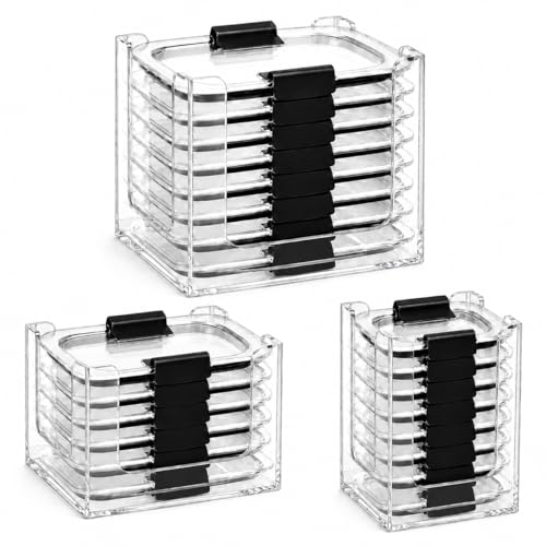 3PCS Food Container Lid Organizer Fit for Rubbermaid Brilliance Nap-on Lids | Clear Acrylic Stackable Lid Holder Rack, Holds 24 Lids, Fits 0.5, 1.3, 3.2 & 4.7 Cup Lids, Stackable Kitchen Storage