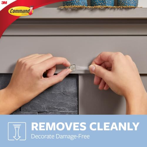 Command Decorating Clips, 40 Clips and 48 Strips, Damage-Free Hanging Light Clips with Adhesive Strips, No Tools Small Wall Clip for Hanging Lights and Cables (Pack of 3)