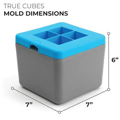 Clear Ice Cube Maker | Large 2-Inch Square Silicone Mold, Whiskey & Bourbon