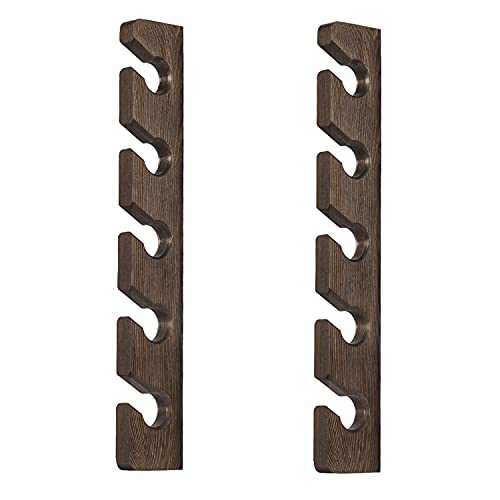 Hat Rack for Wall Baseball Cap Organizer Hanger (2 Pack) Modern Wooden Hat Holder Wall-Mounted Caps Display for Closet Door Bedroom Entryroom Laundry (Brown) …