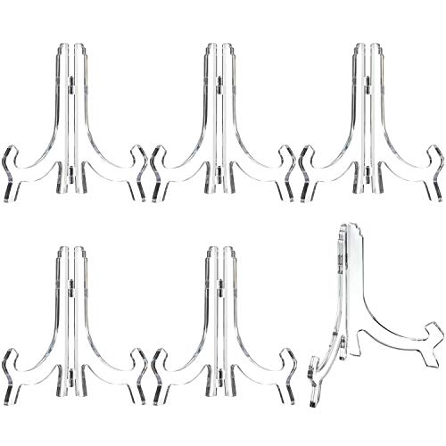 6 Pack 7 Inch Clear Acrylic Easel Stand Display St... (Clear | Plastic)