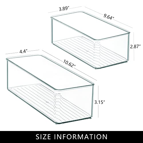 8 PACK Drawer Organizers Deep Drawer Organizer Bins Silverware Organizer Clear Stackable Storage Bins for Bathroom, Pantry, Office, Vanity, Desk Organization and Storage