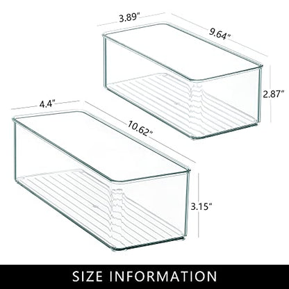 8 PACK Drawer Organizers Deep Drawer Organizer Bins Silverware Organizer Clear Stackable Storage Bins for Bathroom, Pantry, Office, Vanity, Desk Organization and Storage