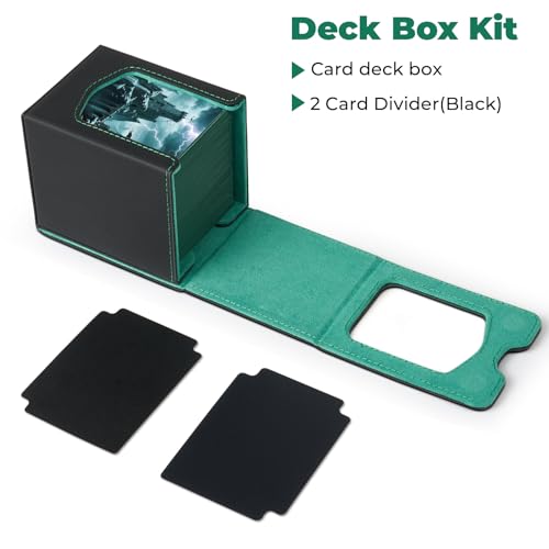 Deck Box Compatible with MTG Commander,Comman-der Deck Box Storage | Trading Card Storage Box with Comman-der, Fits 100 Double-Sleeved Cards, Card Box Compatible with Magic the Gathering, Grey