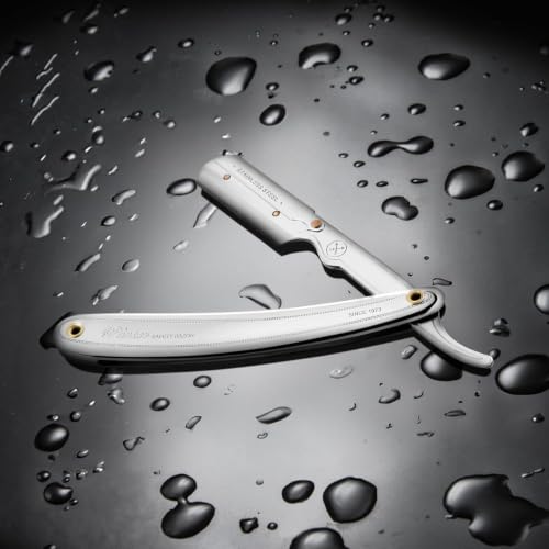 Parker SR1 Stainless Steel Shavette Straight Edge Professional Barber Razor for Men and 5 Parker Premium Platinum blades