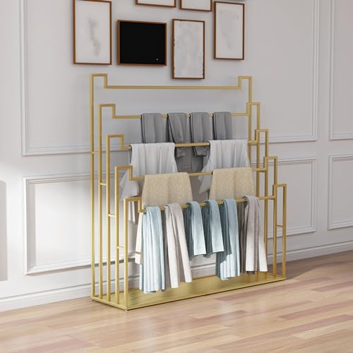 Floor Standing Scarf Display Stand Towel Rack (80X40X150CM) | Metal Freestanding Scarf Holder Organizer Commercial Clothing Retail Store Sheets Suit Pants eco-friendly painted surface