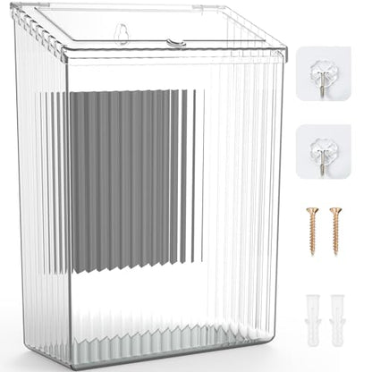 Sealegend Magnetic Trash Can with Lid, Space Saving Lint Bin Clear | Wastebasket for Kitchen, Refrigerator, Cabinet, Bathroom & Laundry Room