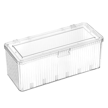 Clean Pads Container for Bathroom,Plastic Makeup Sponge Organizer | Square Cotton Pad Holder Dispenser for Makeup Desktop Organizer with Lid for Vanity