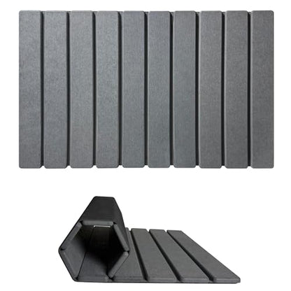 Foldable Stone Bath Mat, Quick Drying Diatomaceous Earth Shower Mat with Non-Slip Rubber Backing, 23.6 x 15.4 inch, Super Absorbent Stone Mat for Bathroom Floor, Easy to Clean