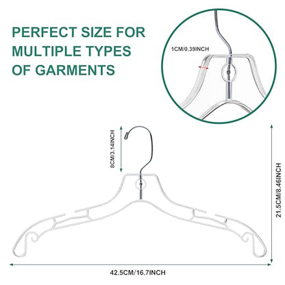 Quality Clear Hangers 12 Pack - Crystal Hangers for Clothes - Durable Plastic Hanger Set - Invisible Dress for Suits - Heavy Duty - Nonslip Coat and Shirt