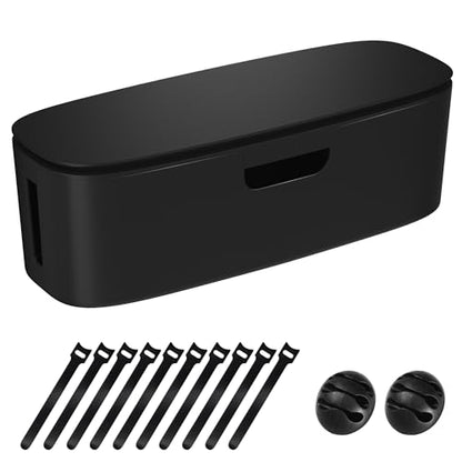 Cable Management Box, Large Cord Organizer Box to Hide Power Strip | Under Desk Cable Management, TV Computer Wires Cable Organizer, Desk Cord Hider, Baby Proofs, for Home/Office