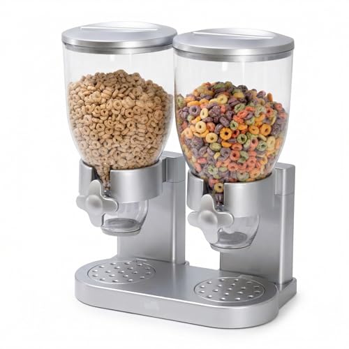 Zevro /GAT202 Indispensable Dry Food Dispenser, Dual Control, Silver