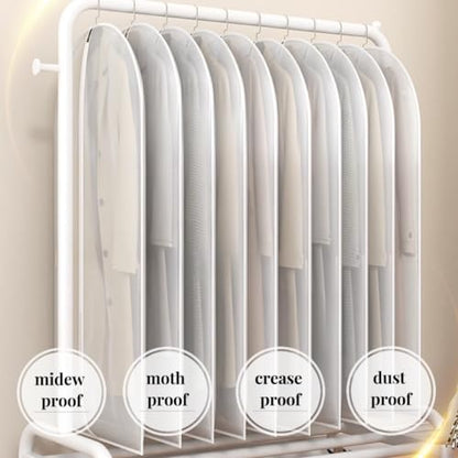 20 Pack Combo Size Clear Garment Bags for Hanging Clothes with Full Zipper for Closet Storage, Clothes Cover For Hanging, Wardrobe Bags for Hanging Clothes.(120 x 60CM x 10P, 100 x 60CM x 10P)