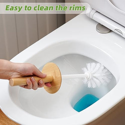 Toilet Brush, Toilet Bowl Brush and Holder Set, Bathroom Toilet Bowl Cleaner Scrub Brush Set Scrubber for Deep Cleaning, White