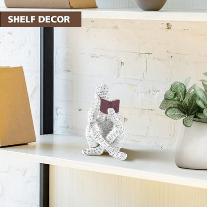 Home Decor Pulp Reading Women Thinker Statue Aesthetic Sculpture Room Decor Modern Abstract Decoration on Shelf Table Desk for Living Room Office Bedroom A