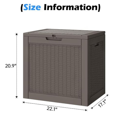 Outdoor Storage Box, 31 Gallon Resin Deck Boxes Outdoor Waterproof For Patio Furniture, Garden Tools, Pool Supplies, Lockable And UV Resistant (Rattan Gray)