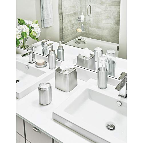iDesign Austin Metal Covered Holder Stand, Holds Regular and Electric Toothbrushes in Master, Guest, Kid's, College Dorm Bathroom, Brushed | Holds Regular and Electric Toothbrushes for Bathroom or Vanity
