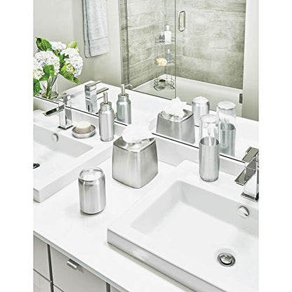 iDesign Austin Metal Covered Holder Stand, Holds Regular and Electric Toothbrushes in Master, Guest, Kid's, College Dorm Bathroom, Brushed | Holds Regular and Electric Toothbrushes for Bathroom or Vanity