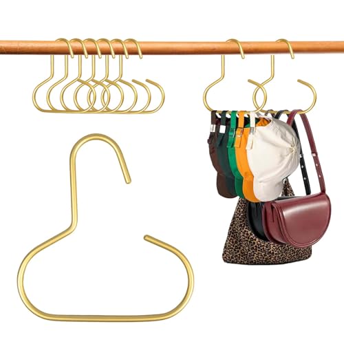 6 Pcs Hat Hanger Gold Hooks Organizer, Metal Shawl... (6 Count | Gold | Aluminum)